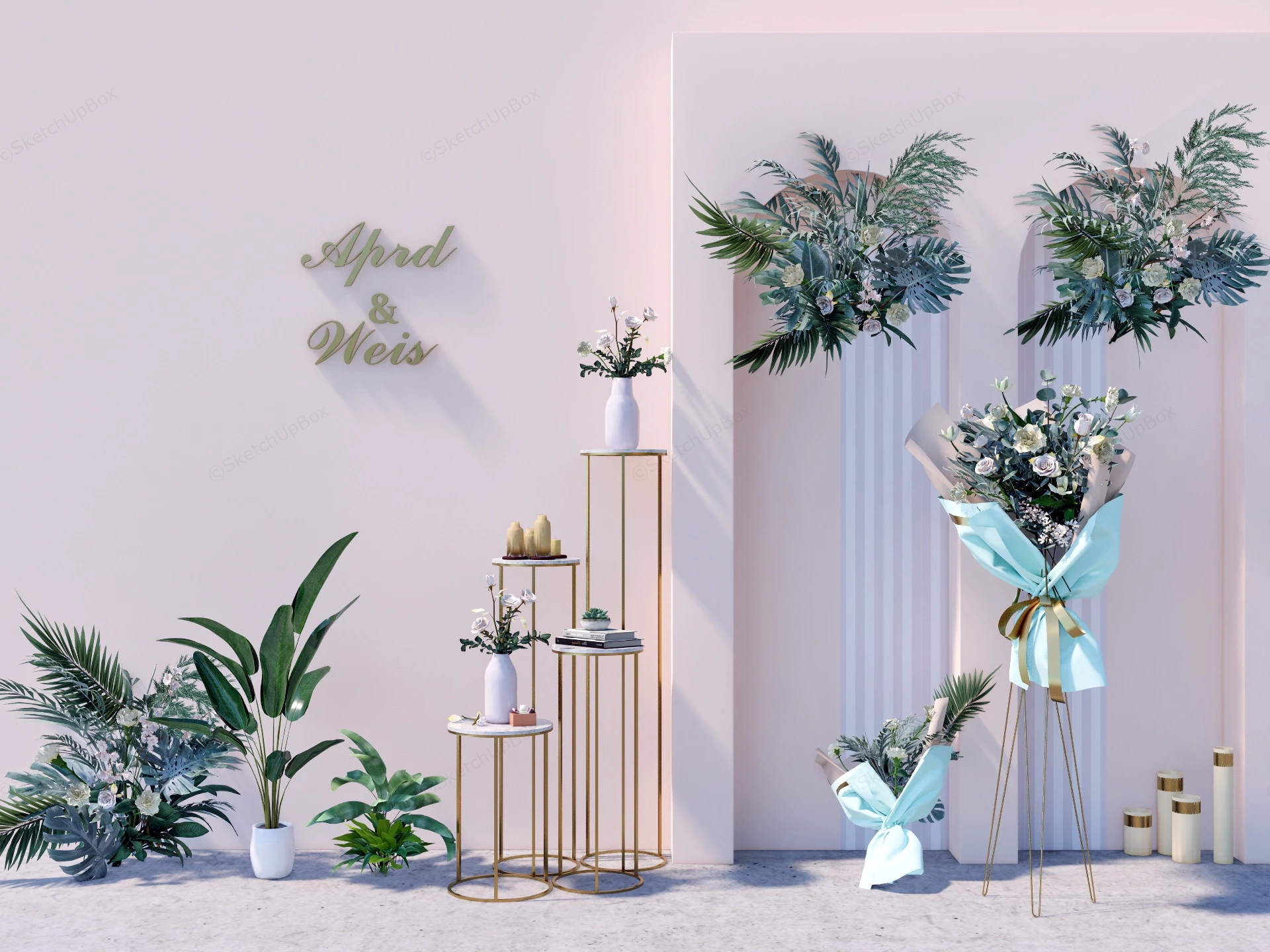 Elegant Wedding Backdrop sketchup model preview - SketchupBox