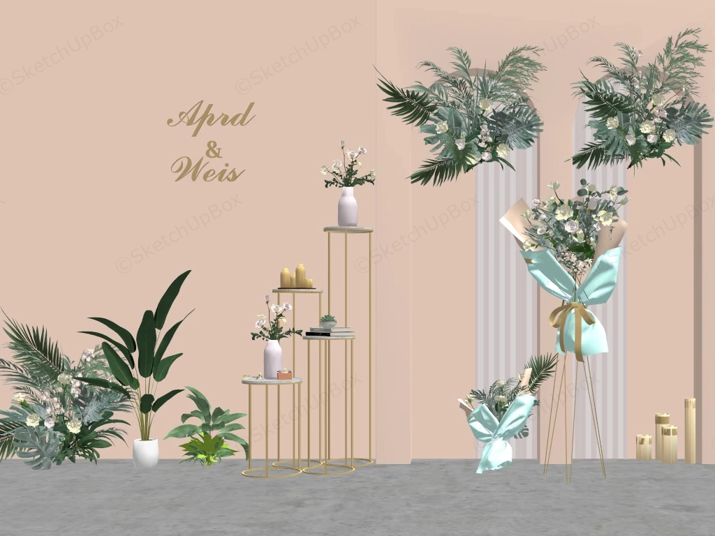 Elegant Wedding Backdrop sketchup model preview - SketchupBox