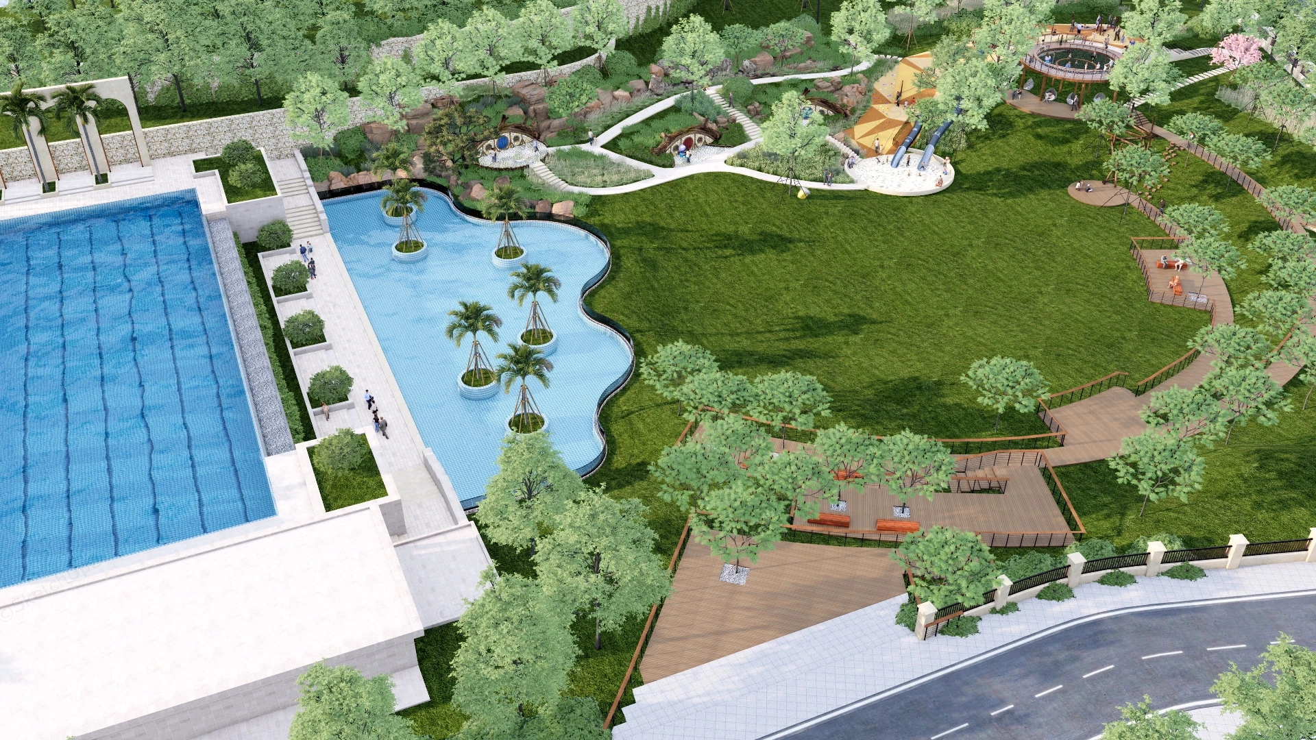 Urban Park & Playground Design sketchup model preview - SketchupBox