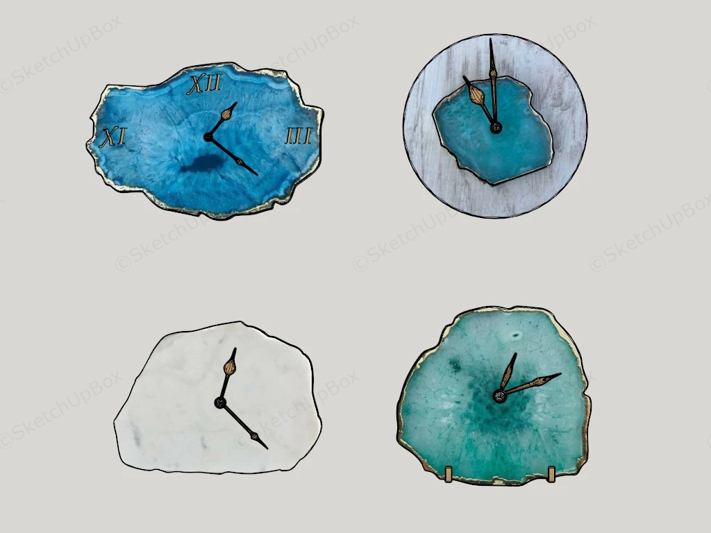 Natural Quartz Stone Wall Clocks sketchup model preview - SketchupBox