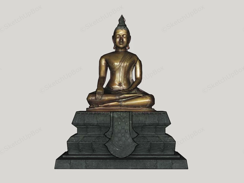 Thai Buddha Statue sketchup model preview - SketchupBox