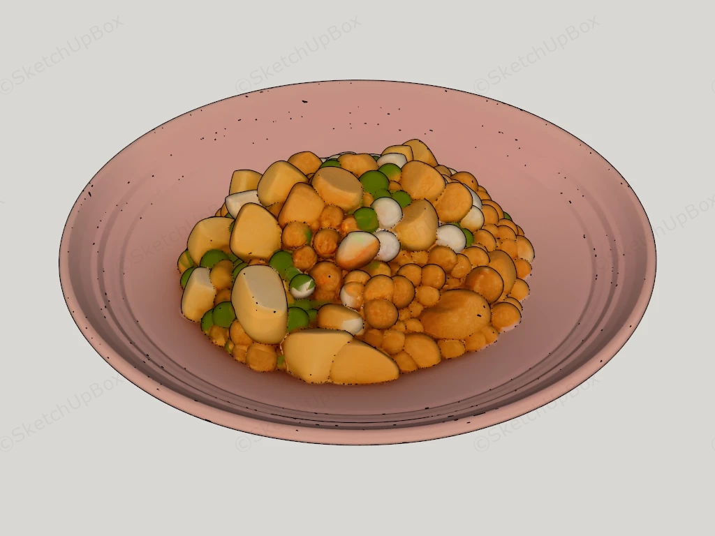 Kung Pao Chicken Chinese Dish sketchup model preview - SketchupBox