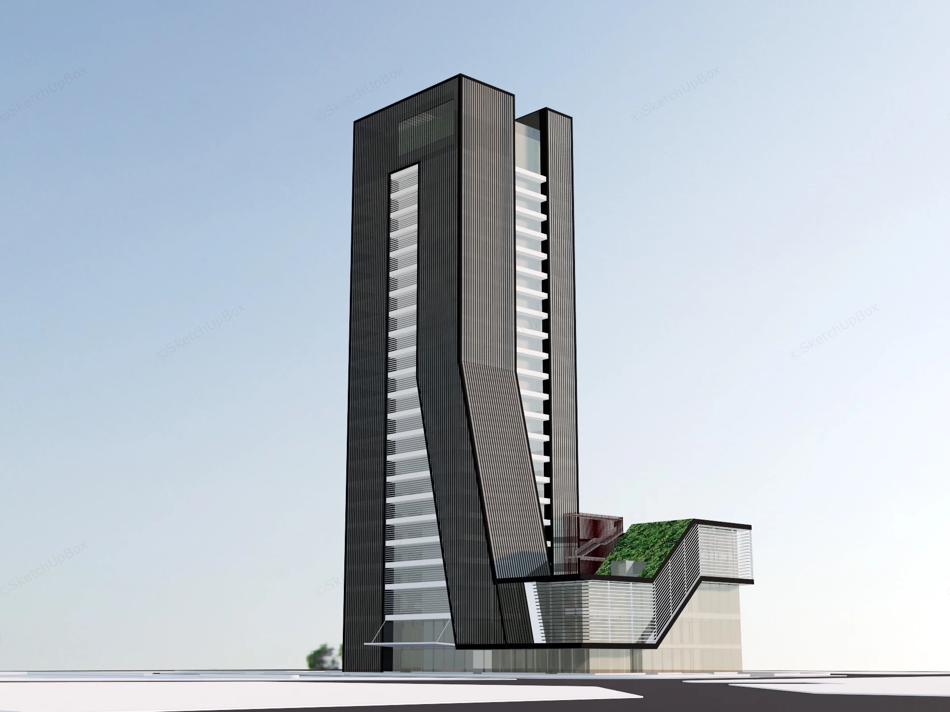 High Rise Office Building sketchup model preview - SketchupBox