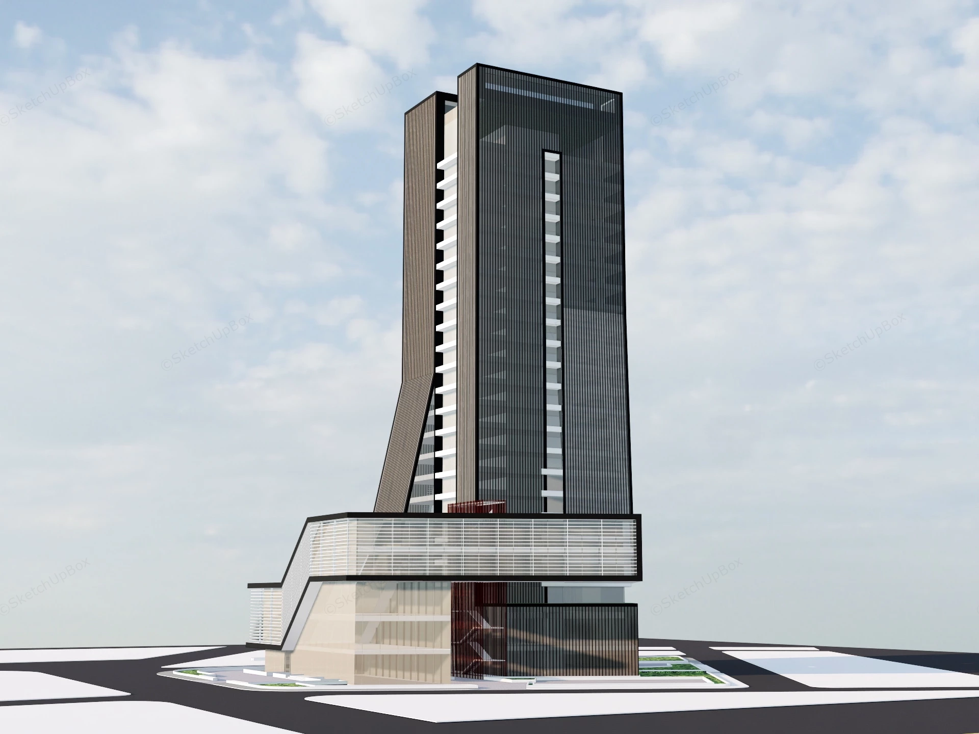 High Rise Office Building sketchup model preview - SketchupBox