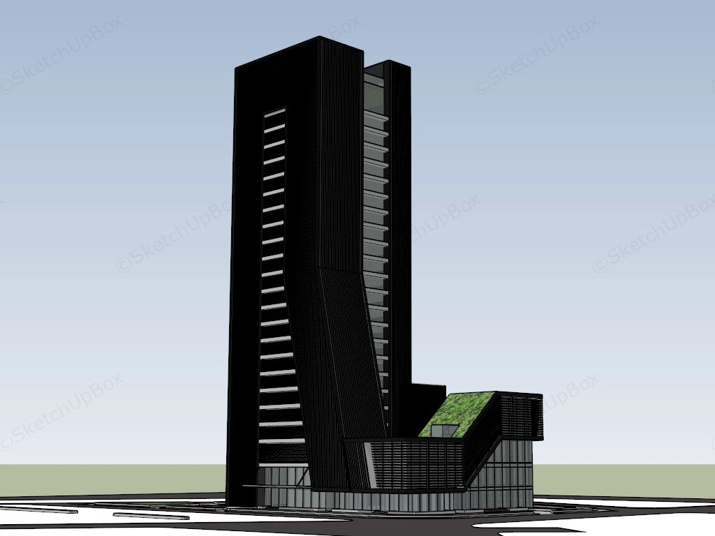 High Rise Office Building sketchup model preview - SketchupBox