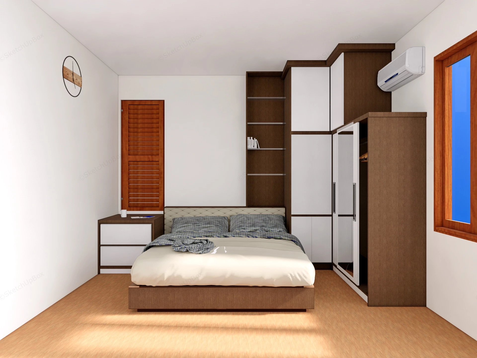 Men’s Bedroom Idea sketchup model preview - SketchupBox