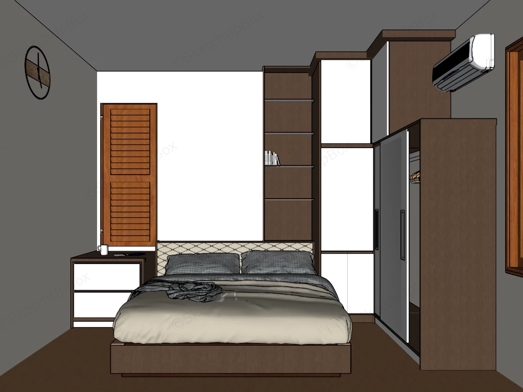 Men’s Bedroom Idea sketchup model preview - SketchupBox