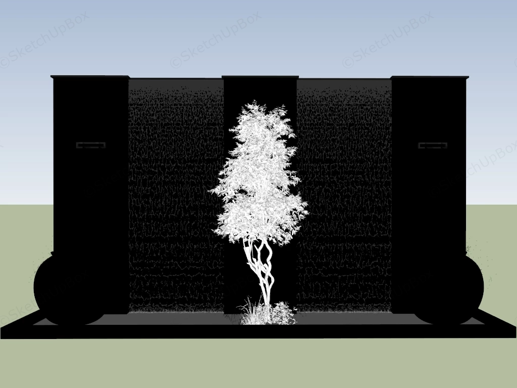 Modern Outdoor Wall Fountain Ideas sketchup model preview - SketchupBox
