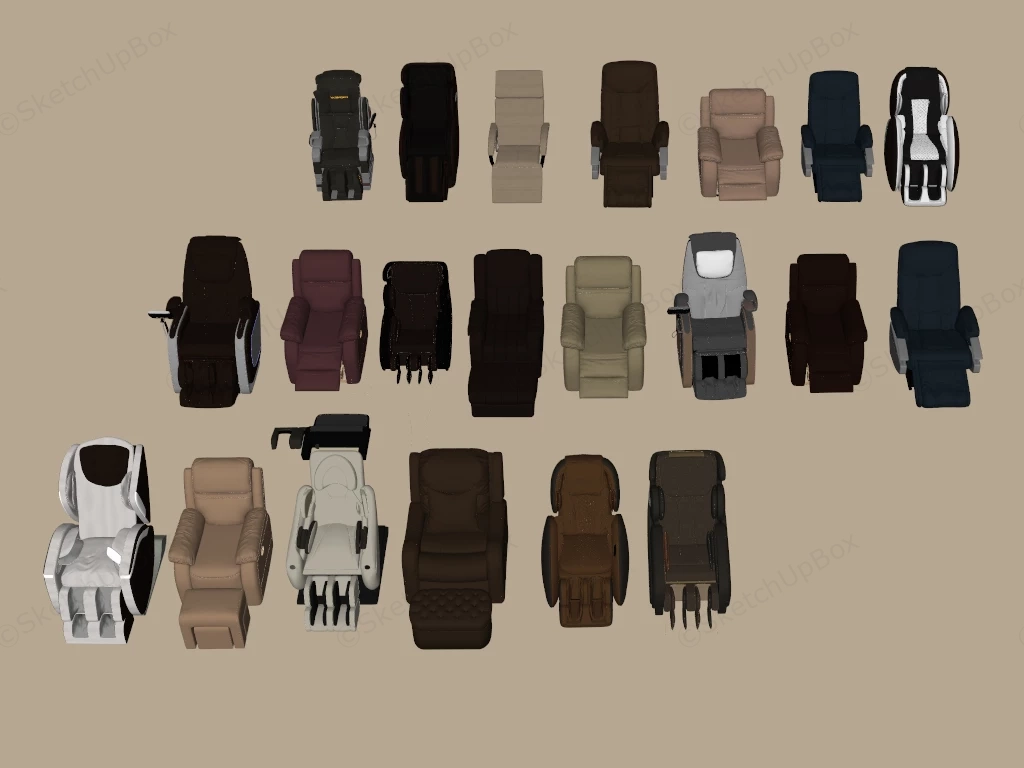 Massage Chair Collection sketchup model preview - SketchupBox