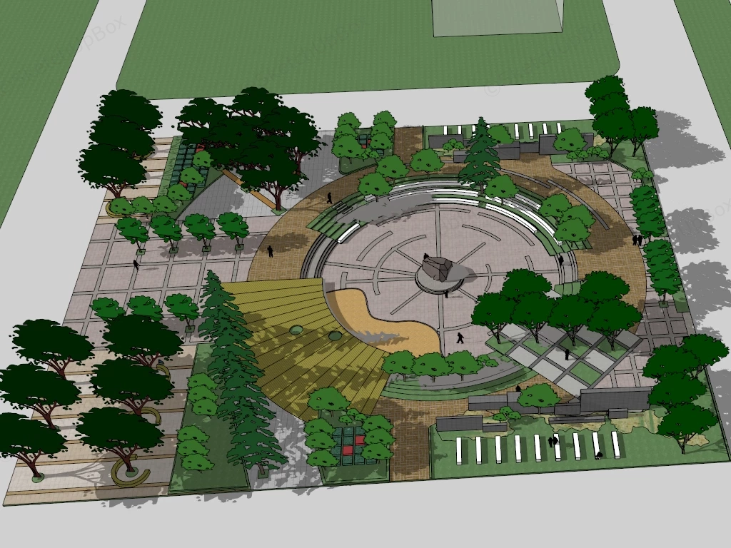Mini Urban Park sketchup model preview - SketchupBox