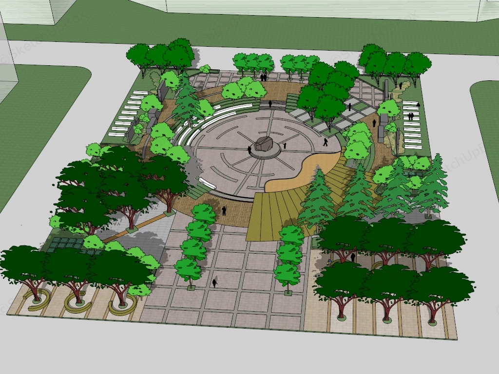 Mini Urban Park sketchup model preview - SketchupBox