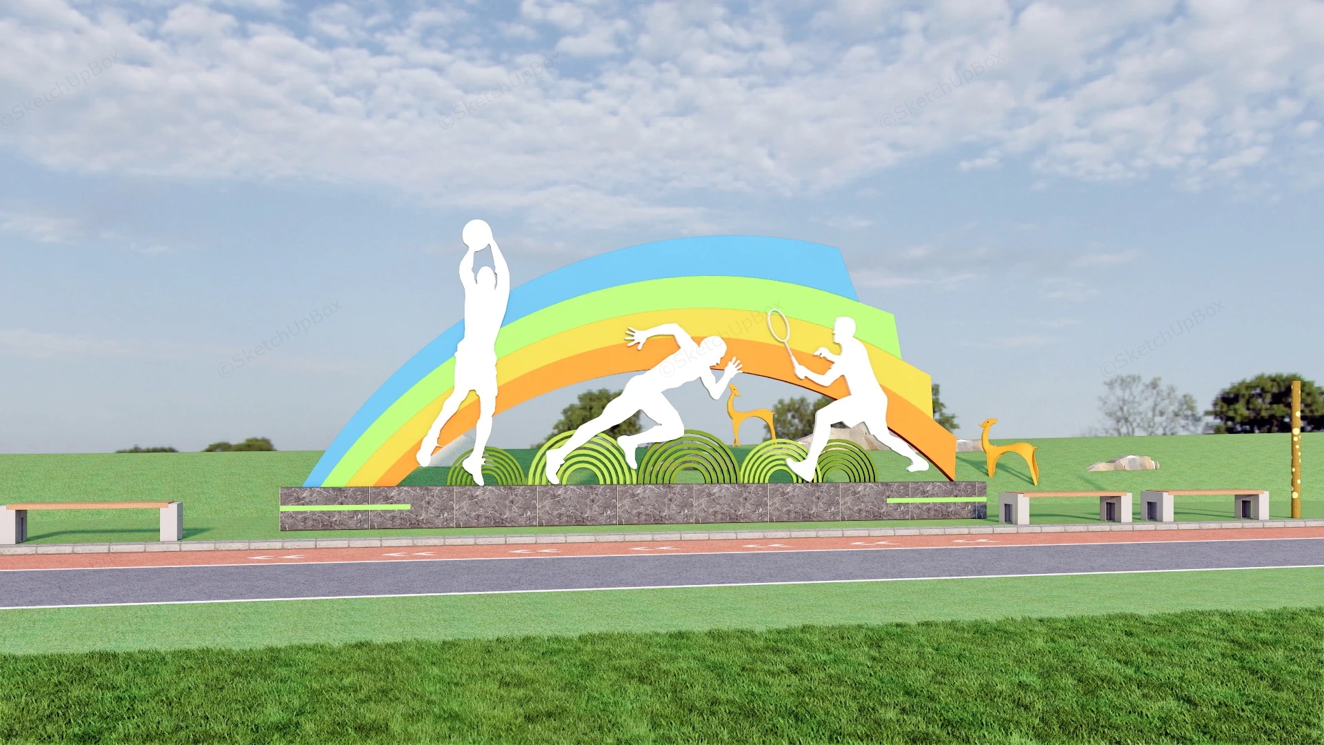 Sports Park Sculpture sketchup model preview - SketchupBox