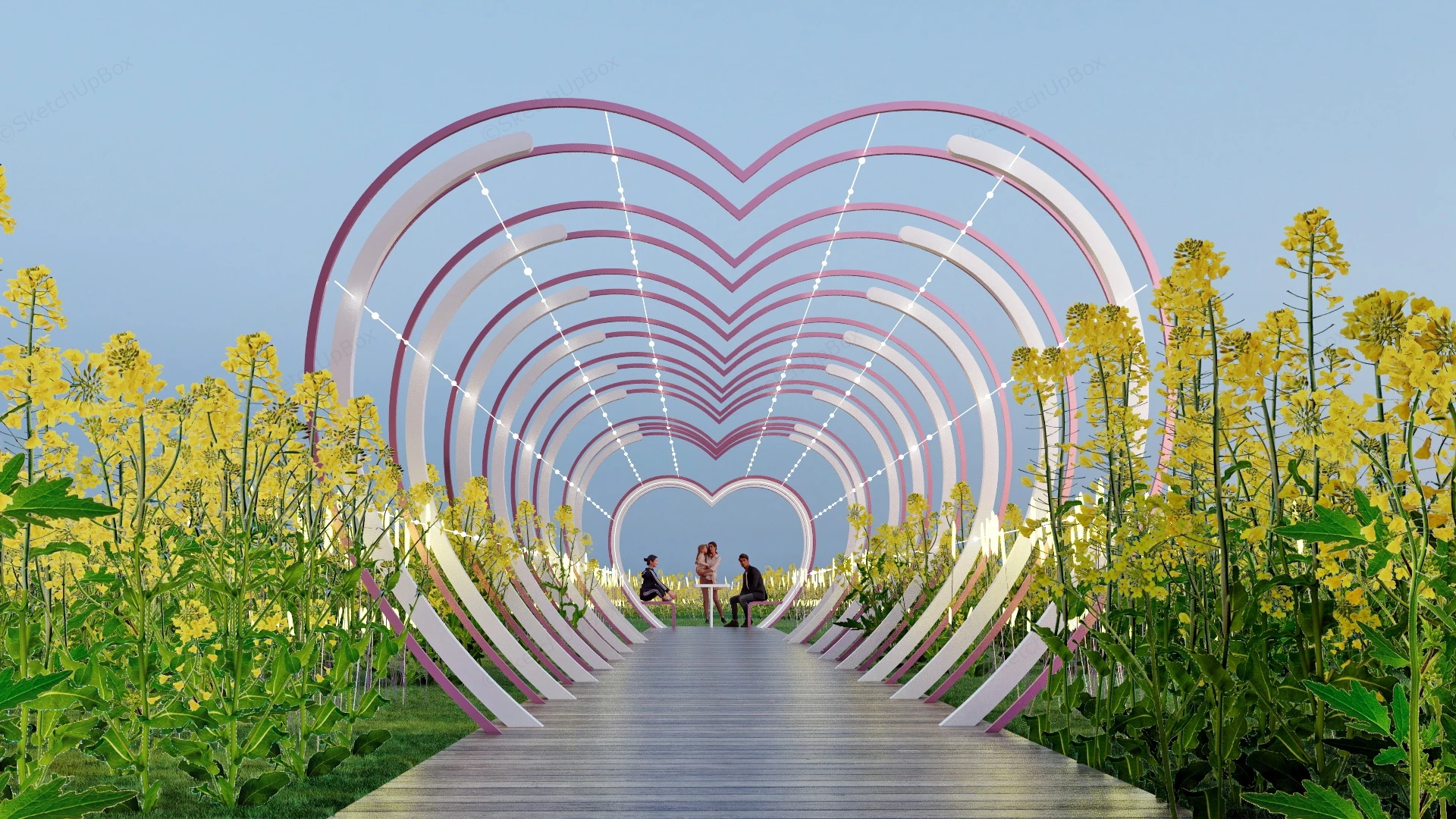 Romantic Heart Shaped Walkway sketchup model preview - SketchupBox