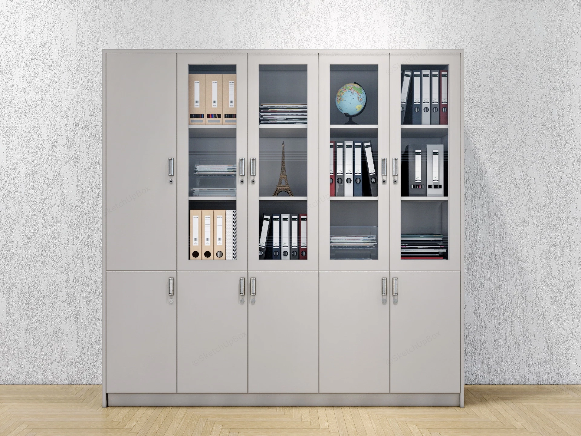 Metal Tall Filing Cabinet sketchup model preview - SketchupBox