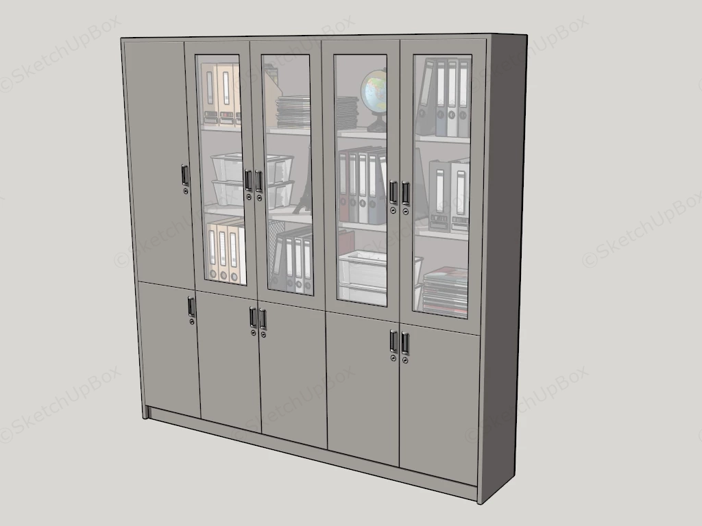 Metal Tall Filing Cabinet sketchup model preview - SketchupBox