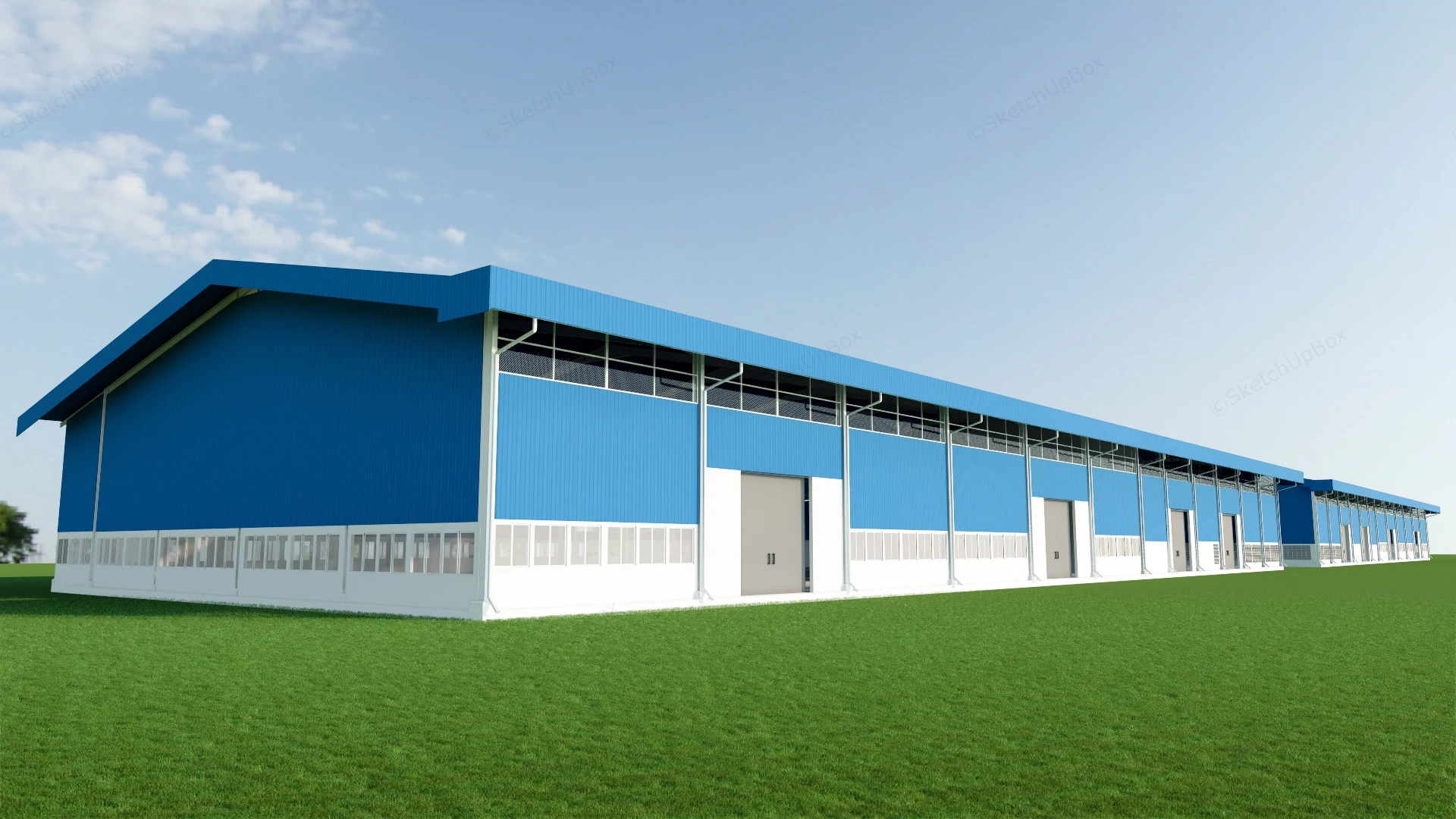 Blue Warehouse Exterior sketchup model preview - SketchupBox