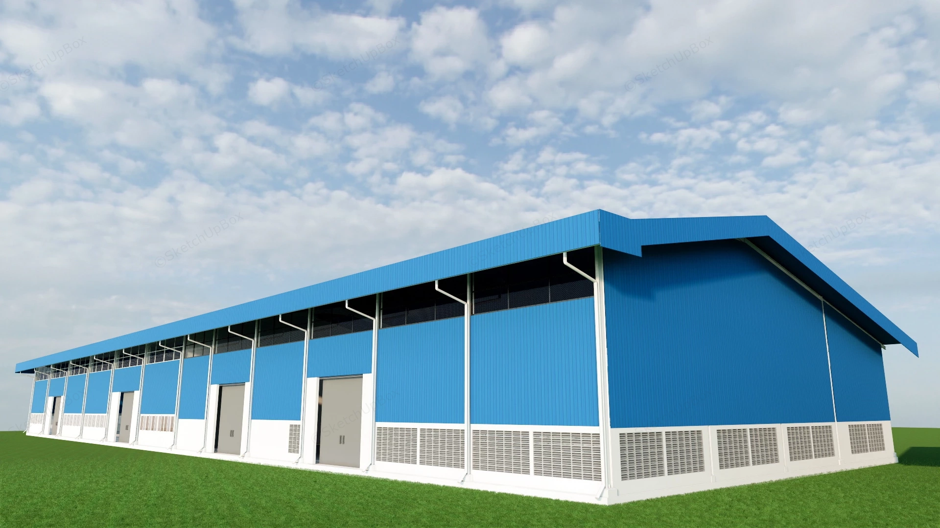 Blue Warehouse Exterior sketchup model preview - SketchupBox