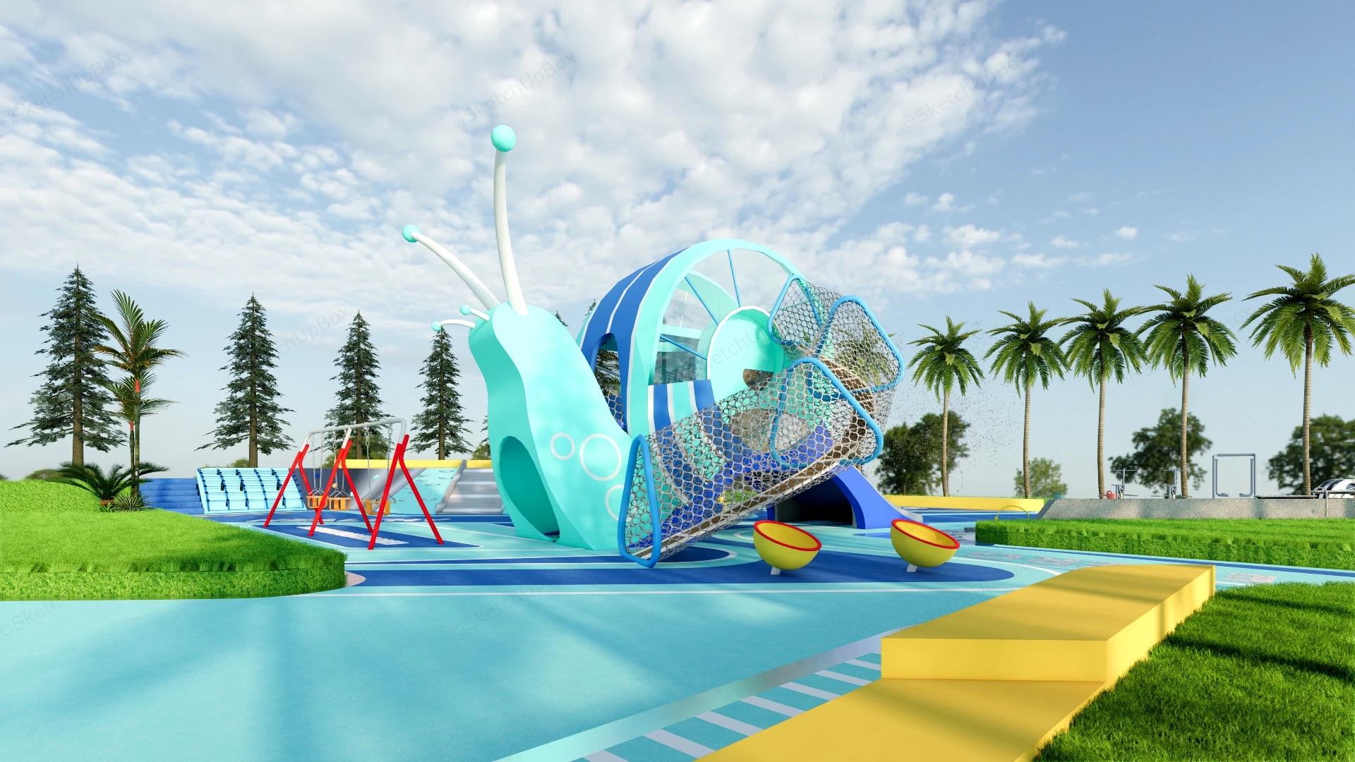 Outdoor Preschool Playground Ideas sketchup model preview - SketchupBox