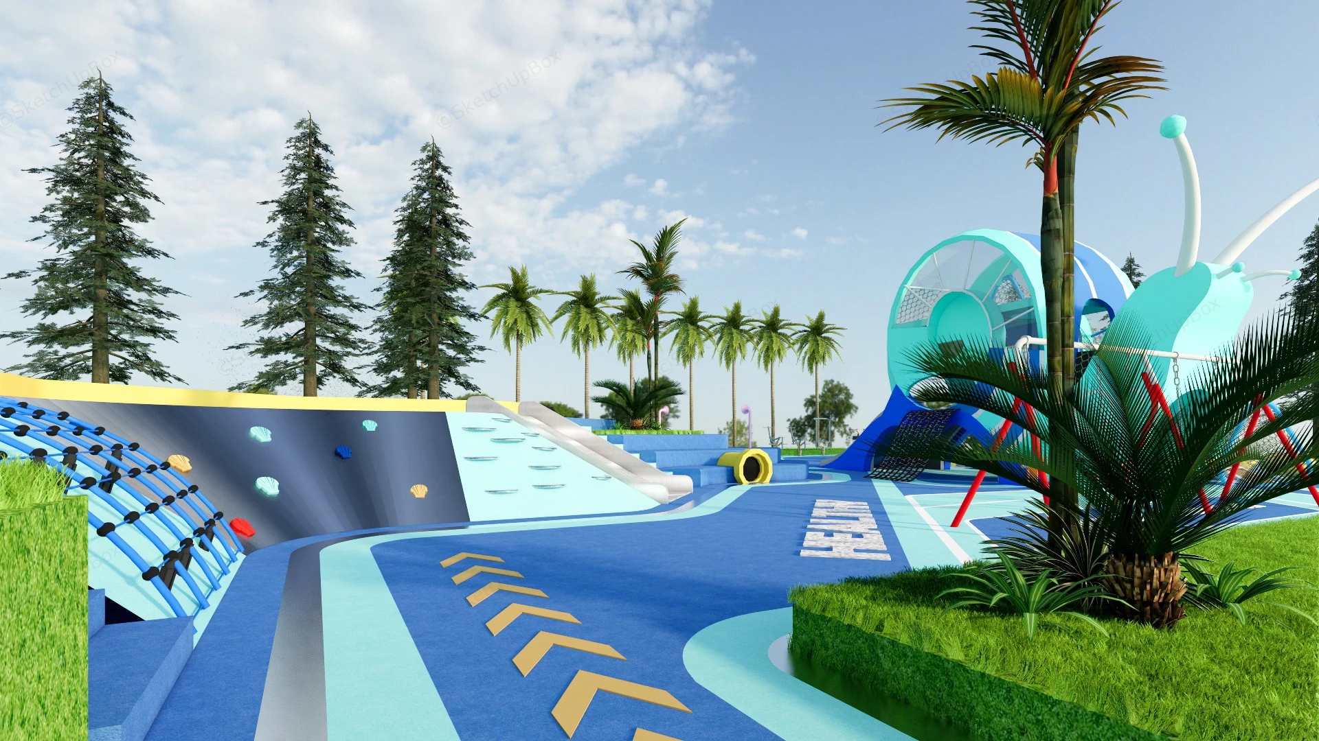 Outdoor Preschool Playground Ideas sketchup model preview - SketchupBox