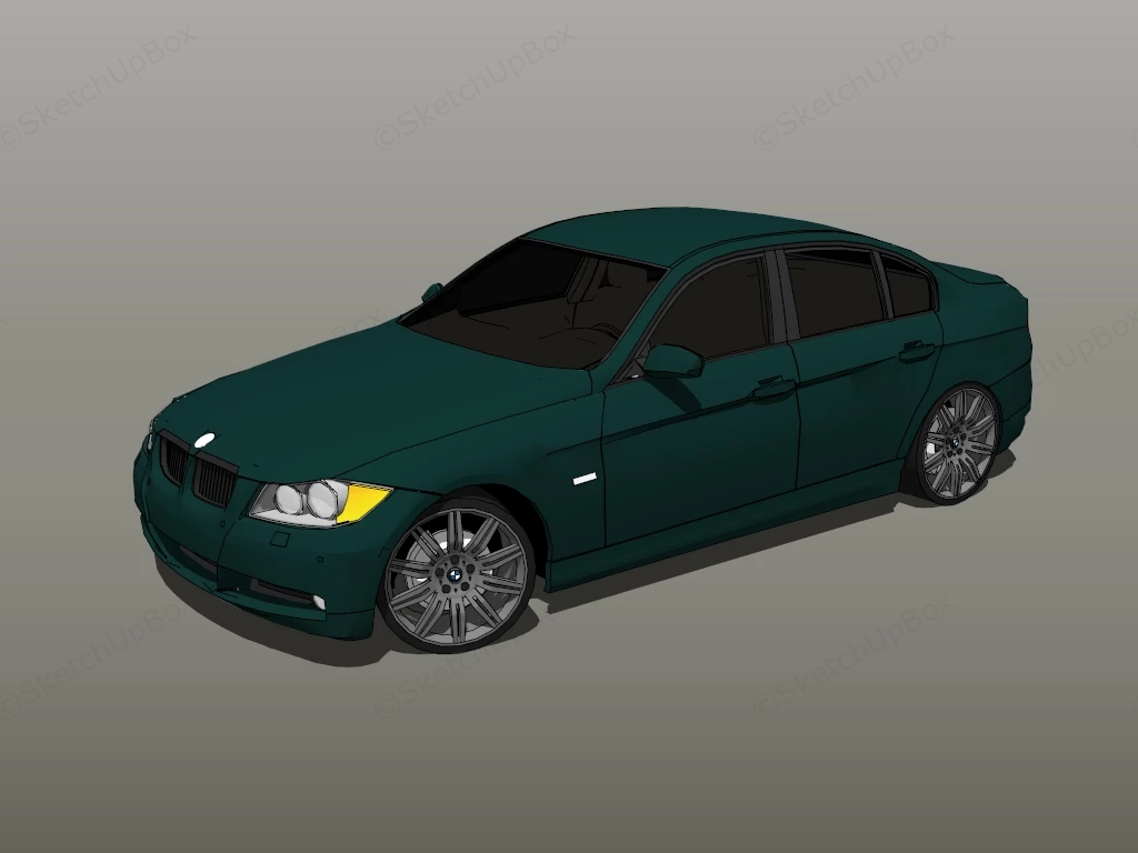 BMW 3 Series Sedan sketchup model preview - SketchupBox
