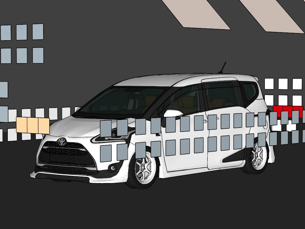Toyota Sienta Mini MPV sketchup model preview - SketchupBox