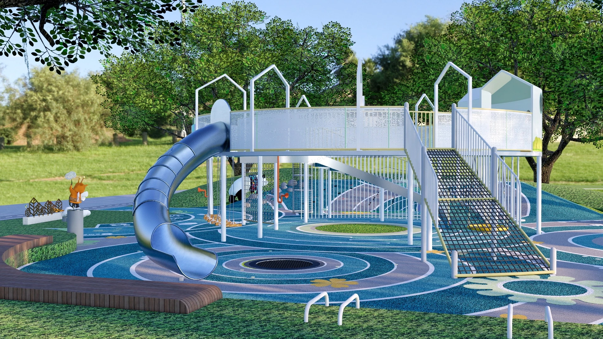 Outdoor Playground Park sketchup model preview - SketchupBox