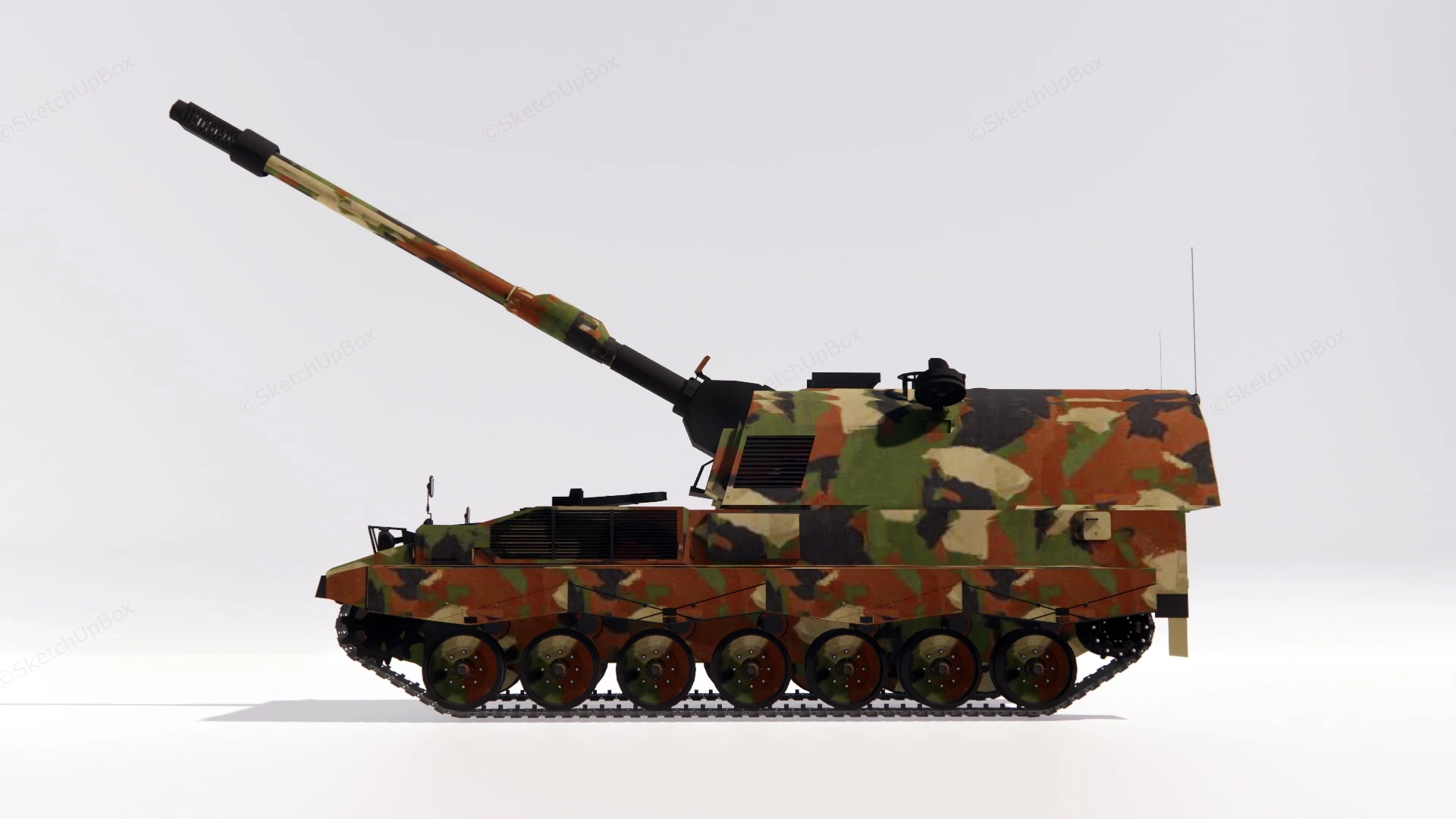 PzH 2000 Self Propelled Howitzer sketchup model preview - SketchupBox