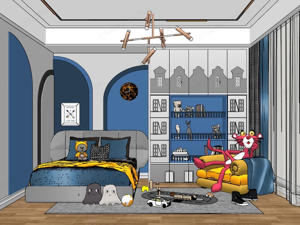 Toddler Boy Room Decor sketchup model preview - SketchupBox