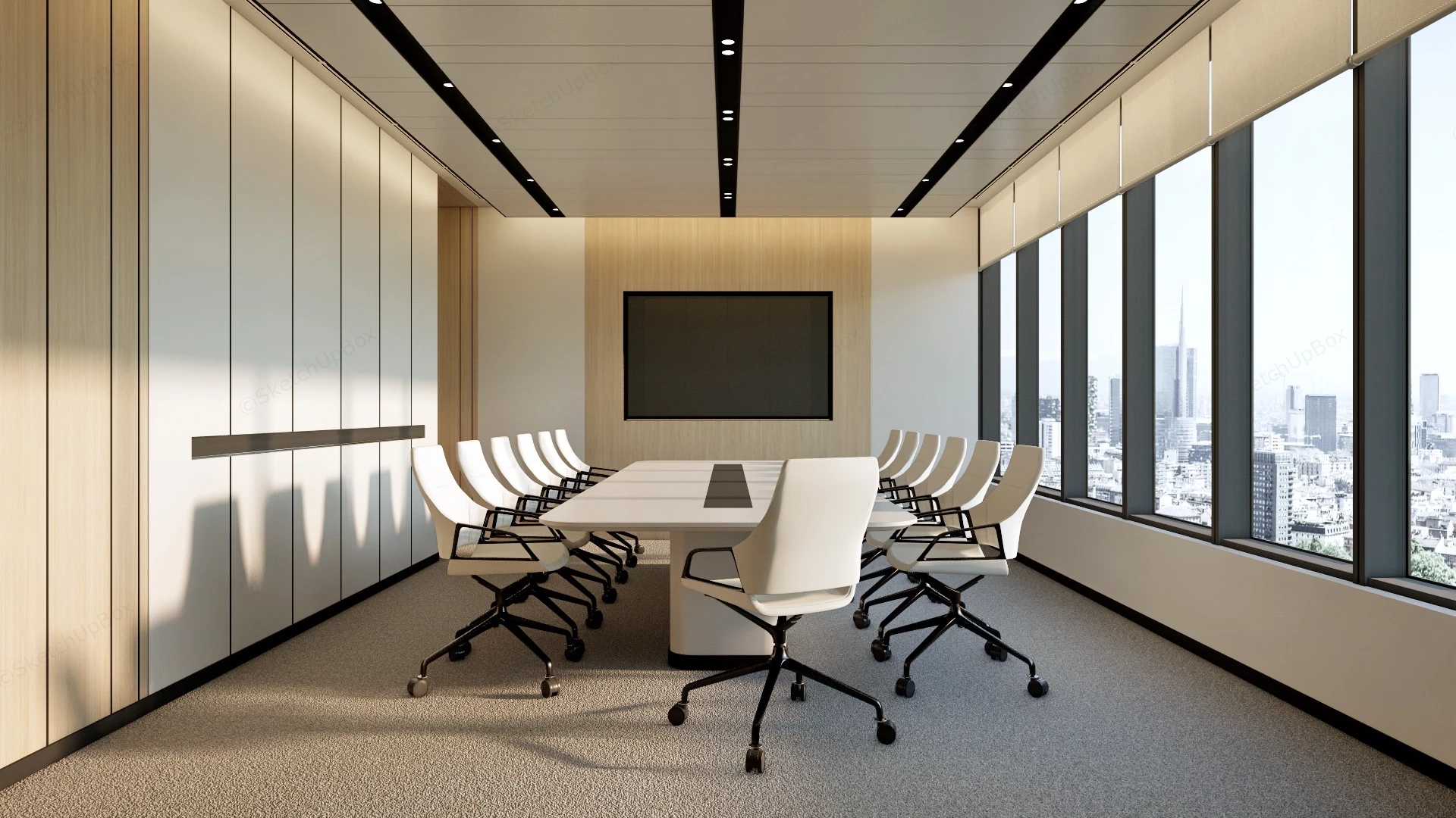 Boardroom Style Conference Room sketchup model preview - SketchupBox