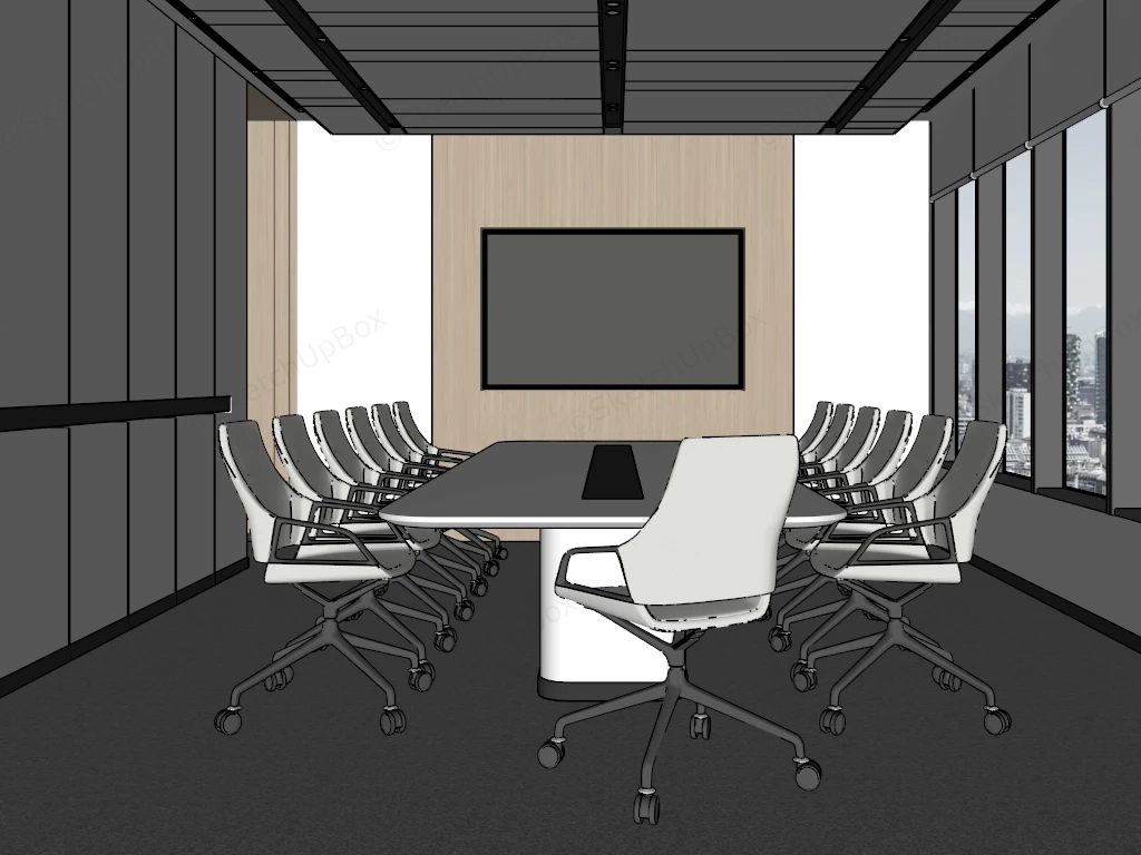 Boardroom Style Conference Room sketchup model preview - SketchupBox