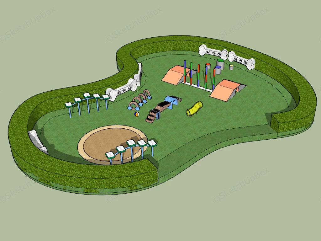 Dog Agility Training Facility sketchup model preview - SketchupBox