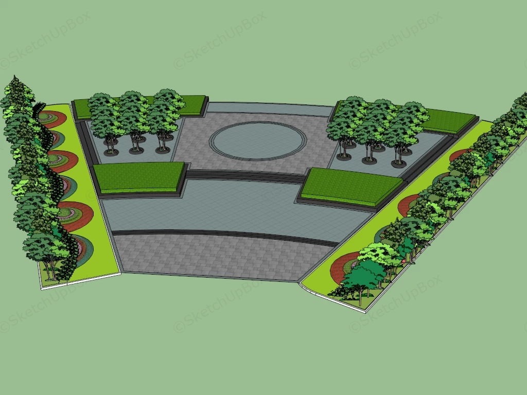 Mini Pocket Park sketchup model preview - SketchupBox