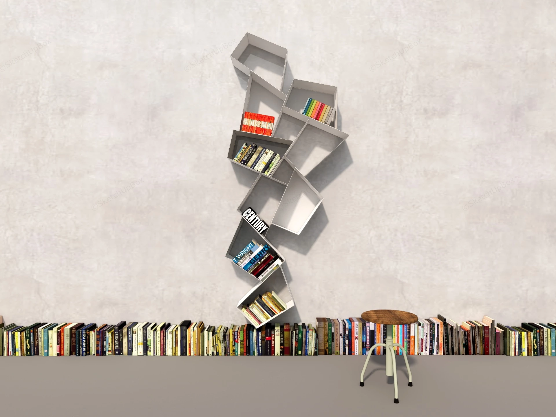 Modern Decorative Bookcase sketchup model preview - SketchupBox