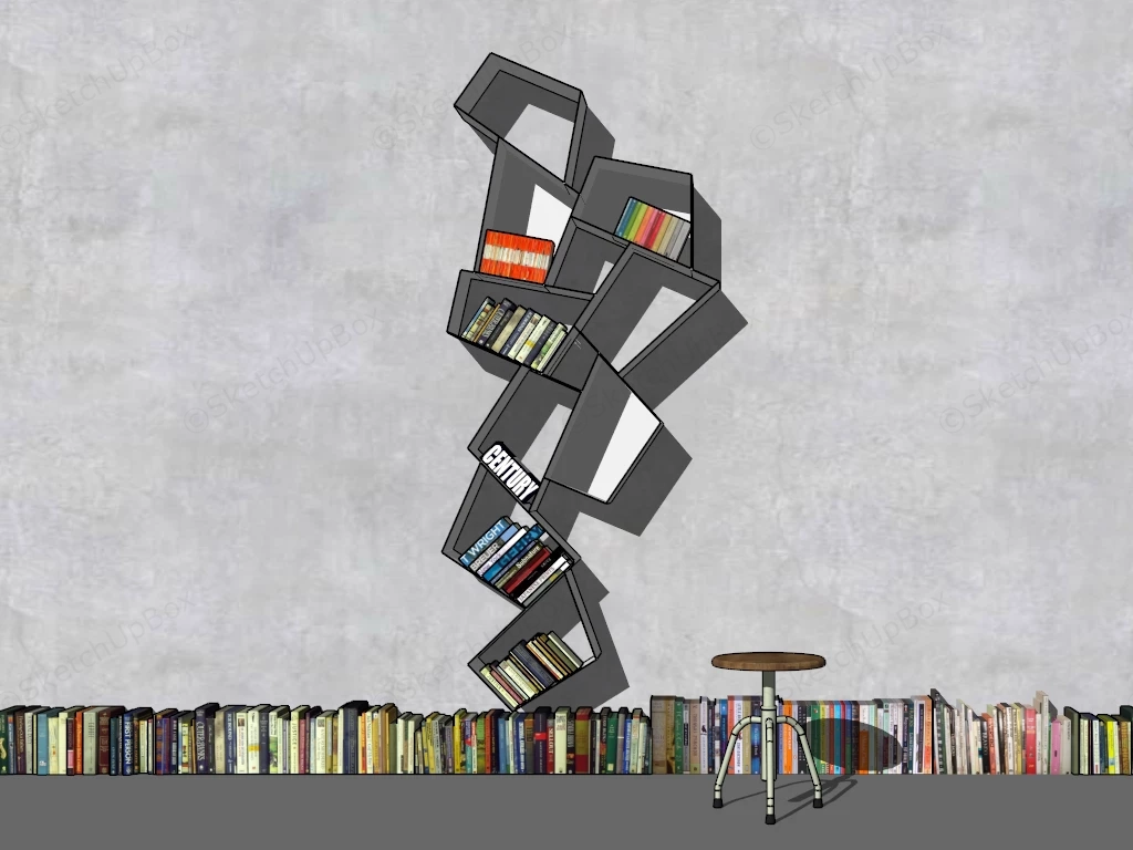 Modern Decorative Bookcase sketchup model preview - SketchupBox