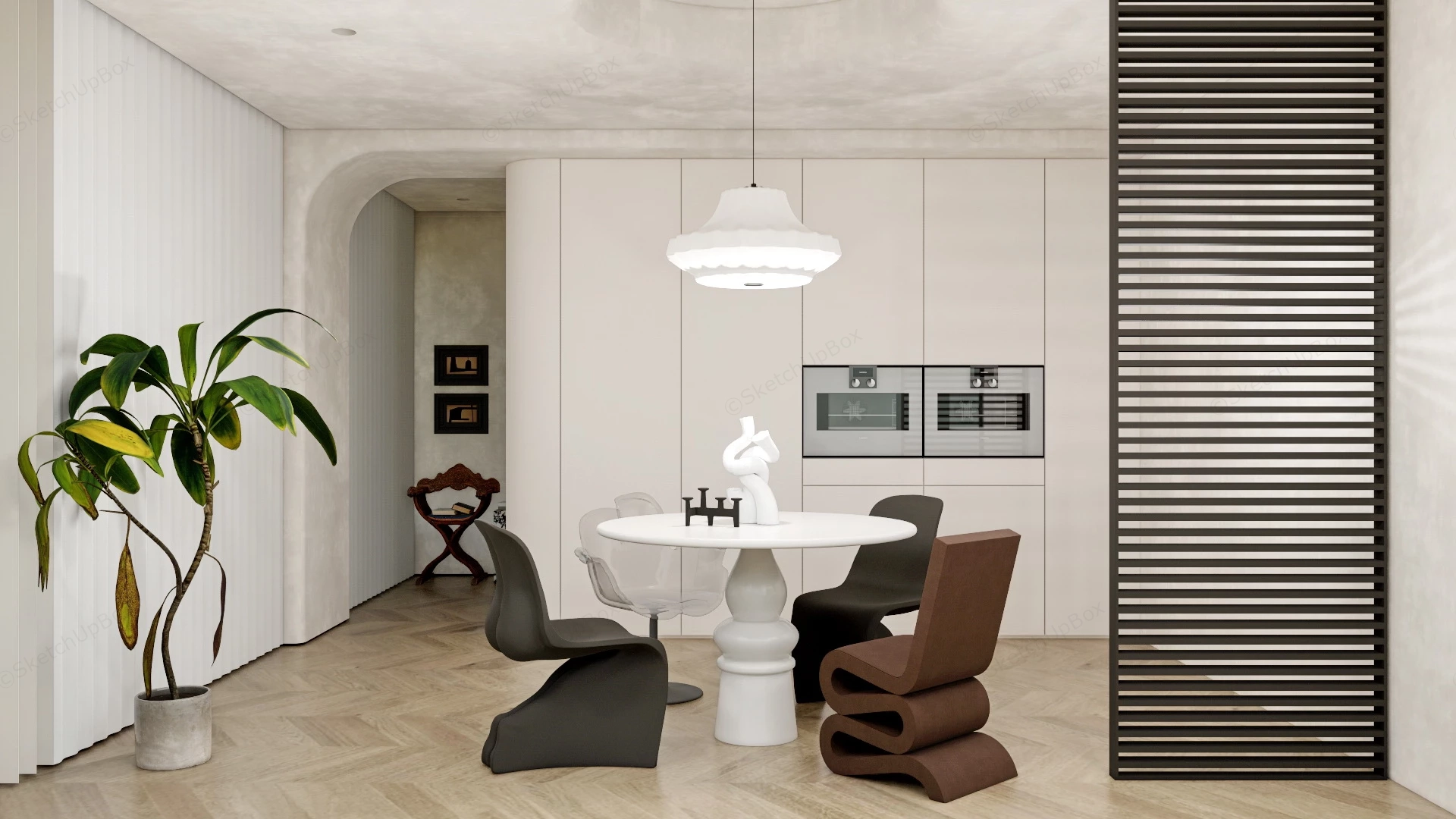 Neoclassical Dining Room sketchup model preview - SketchupBox