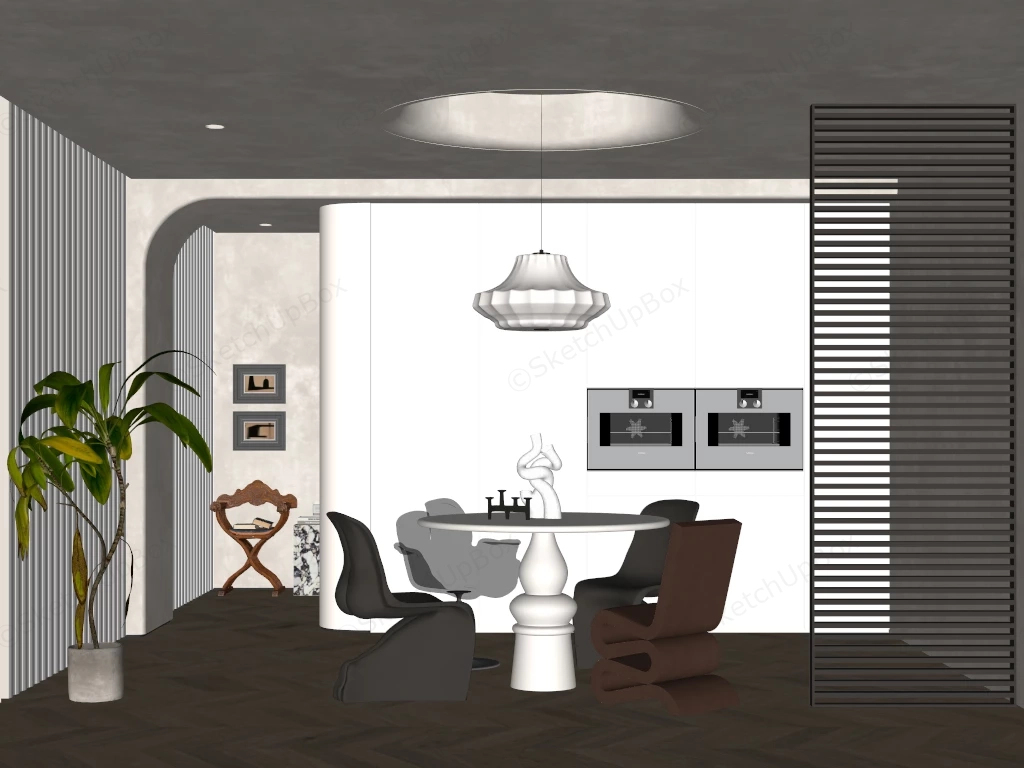 Neoclassical Dining Room sketchup model preview - SketchupBox