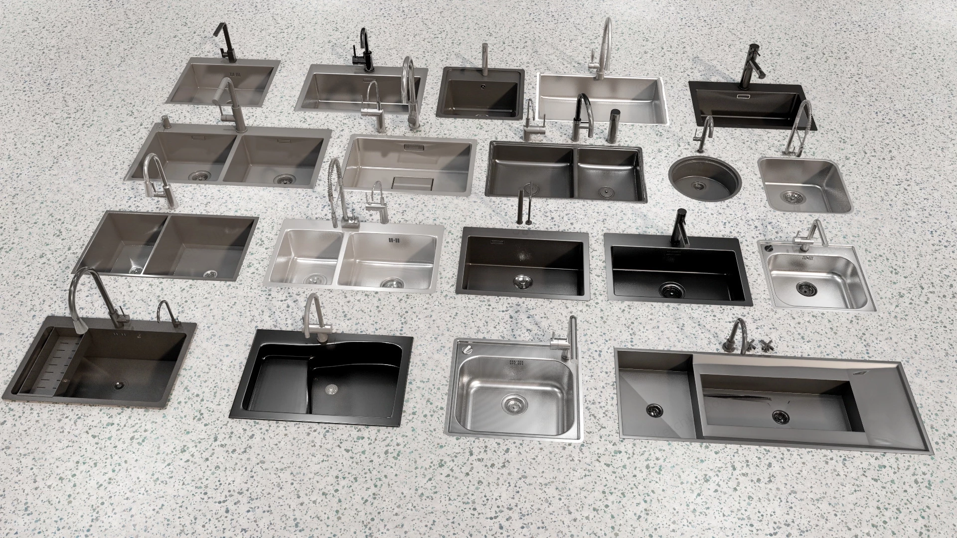 Undermount Kitchen Sinks Collection sketchup model preview - SketchupBox