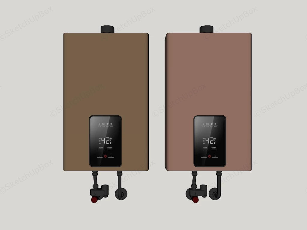 Gas Tankless Water Heater sketchup model preview - SketchupBox