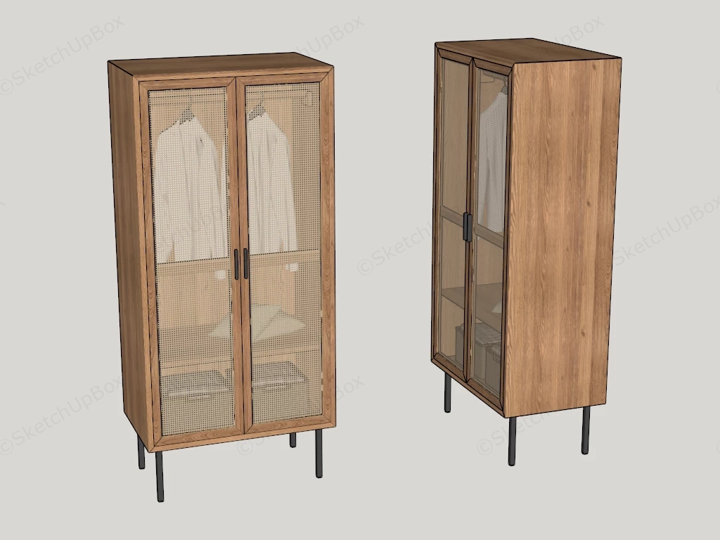 Rattan Armoire Wardrobe sketchup model preview - SketchupBox