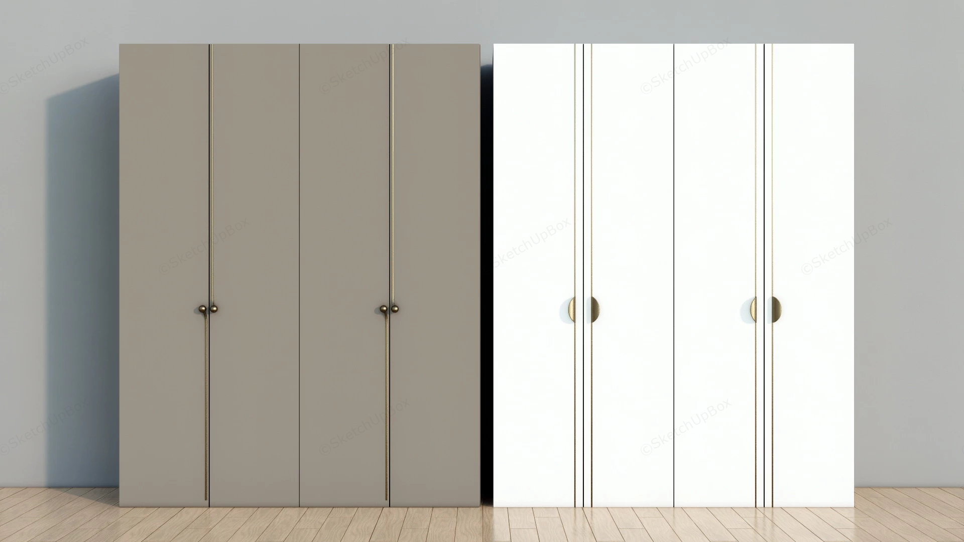 Modern Bedroom Wardrobes sketchup model preview - SketchupBox