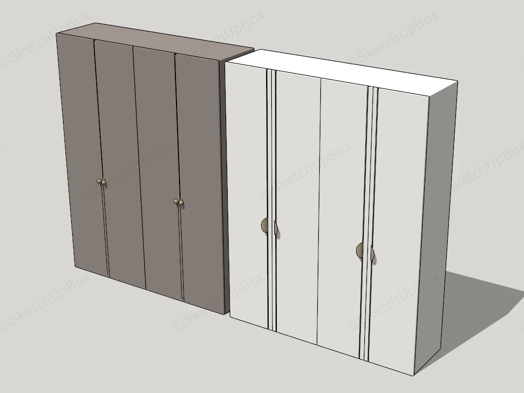 Modern Bedroom Wardrobes sketchup model preview - SketchupBox
