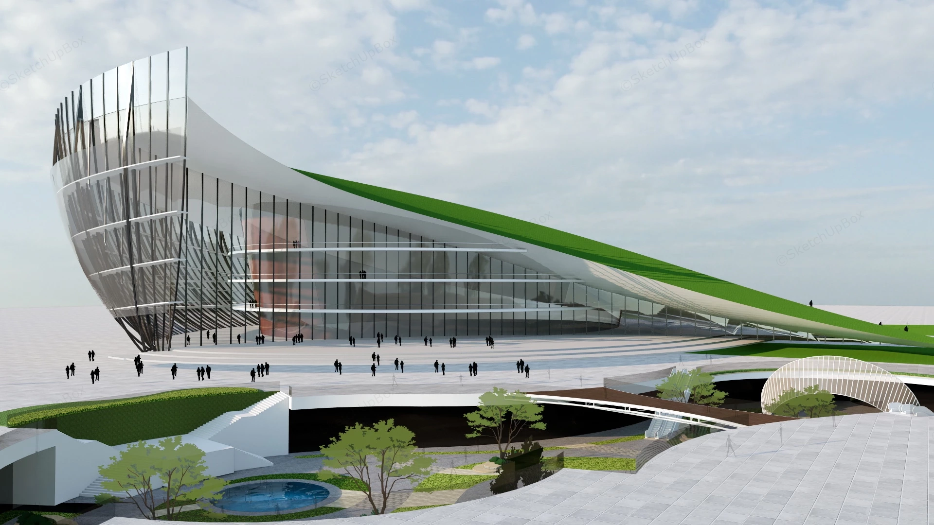 Ultra Modern Exhibition Center sketchup model preview - SketchupBox