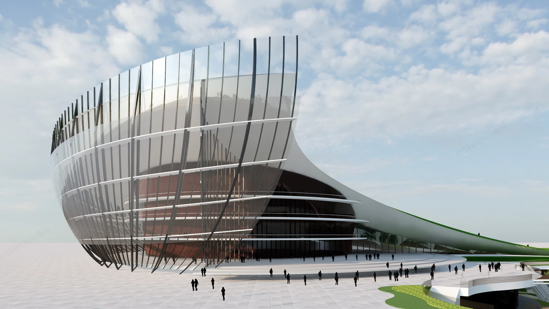 Ultra Modern Exhibition Center sketchup model preview - SketchupBox