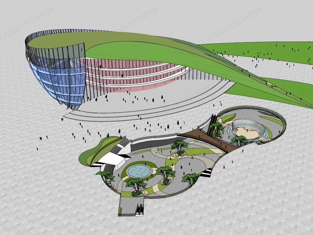 Ultra Modern Exhibition Center sketchup model preview - SketchupBox