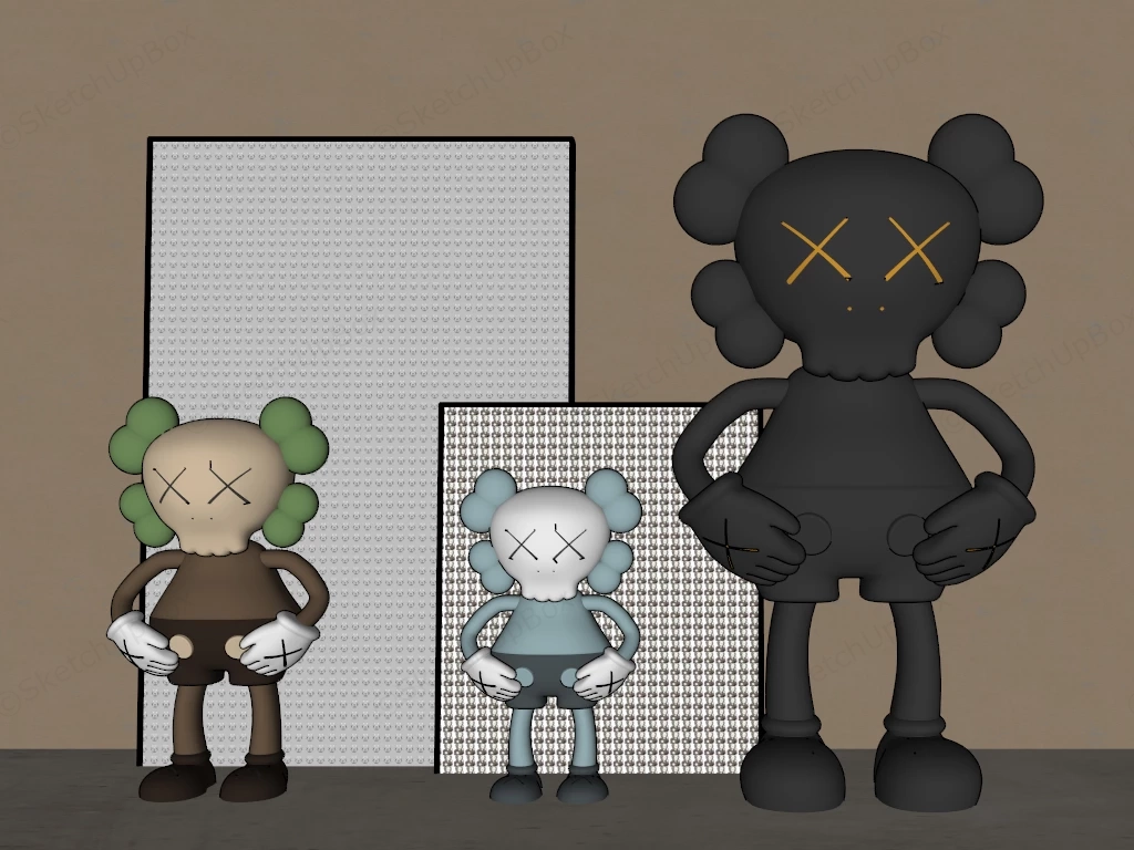 KAWS Bounty Hunter Figure Set sketchup model preview - SketchupBox