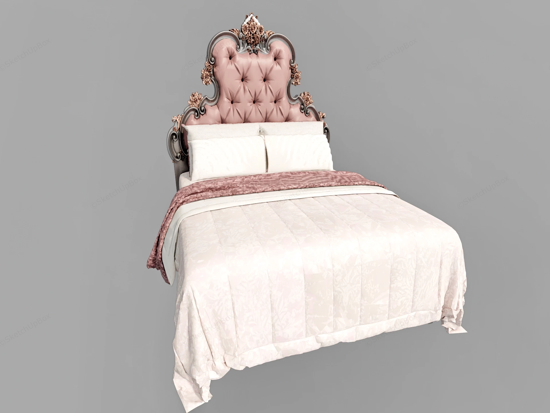French Baroque Bed sketchup model preview - SketchupBox