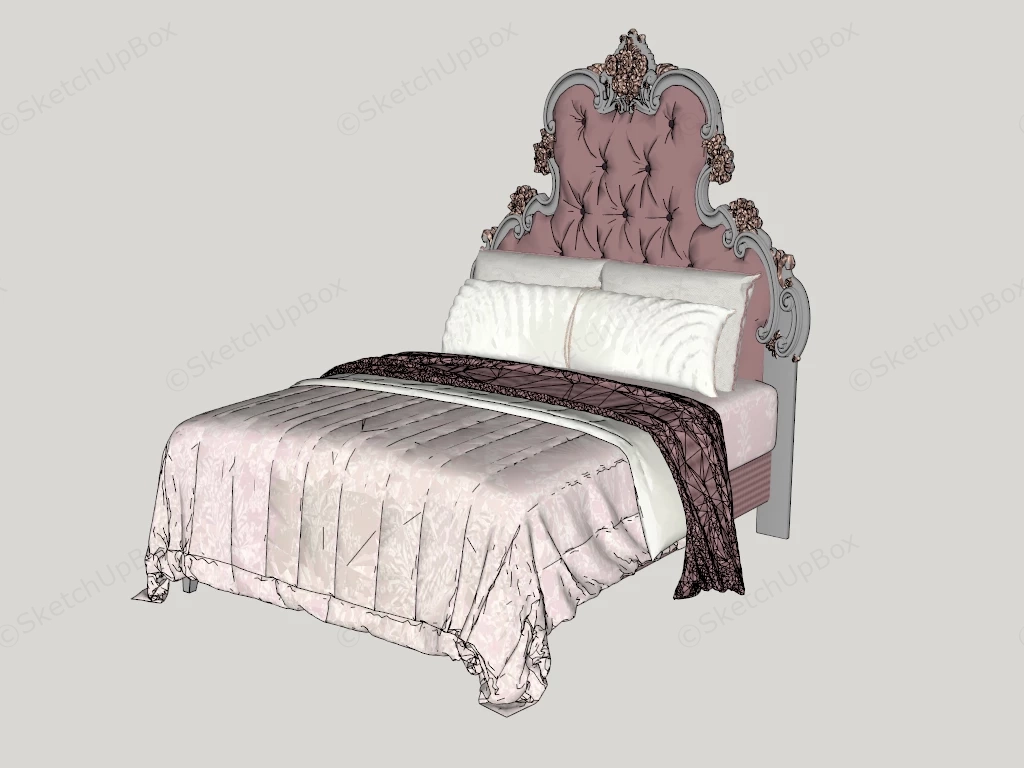French Baroque Bed sketchup model preview - SketchupBox