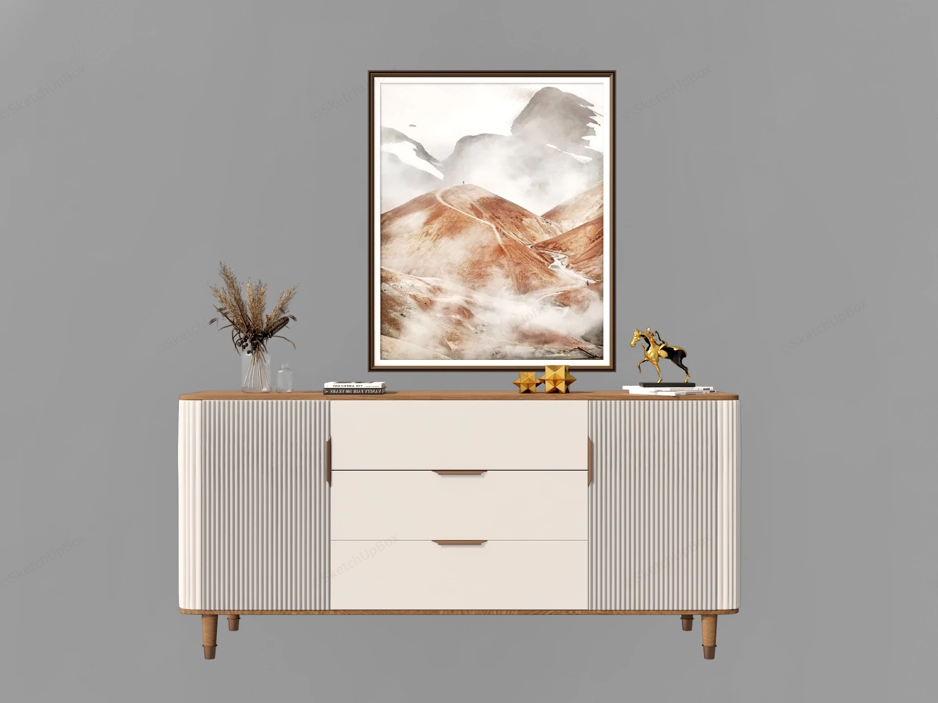 Modern Entryway Accent Cabinet sketchup model preview - SketchupBox