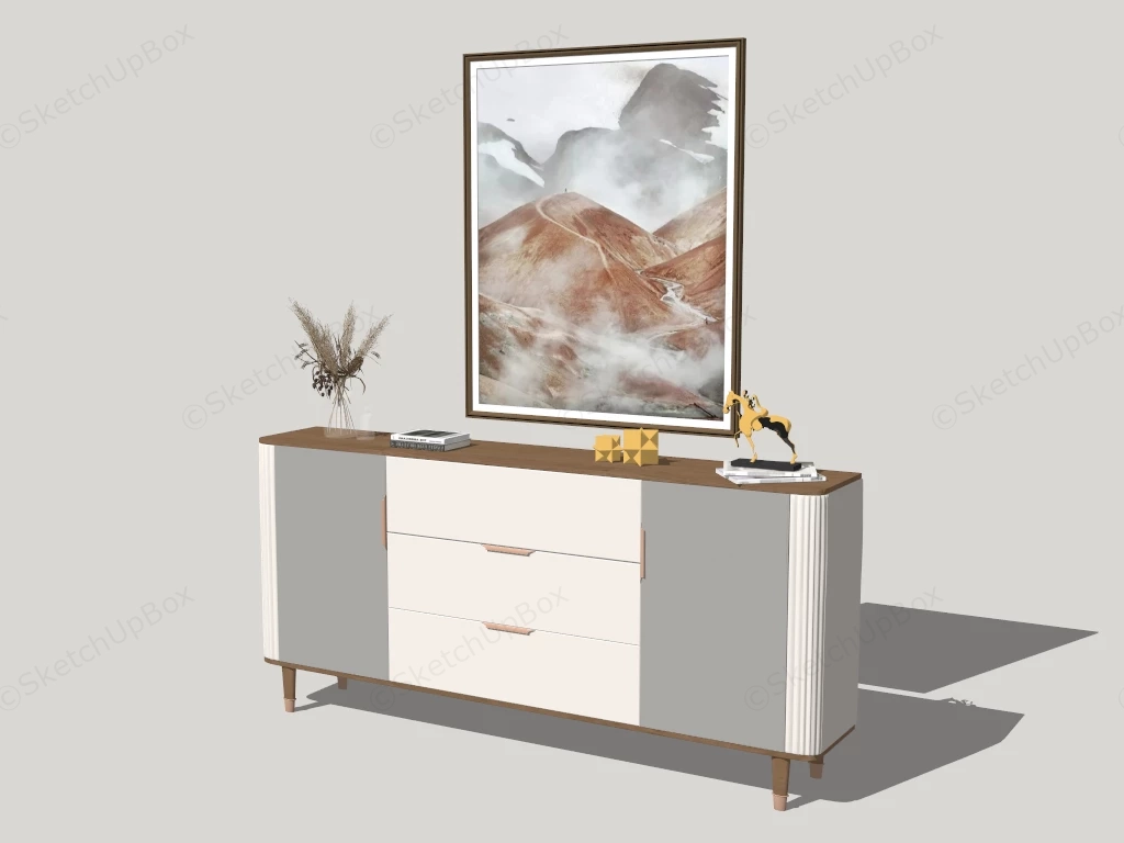 Modern Entryway Accent Cabinet sketchup model preview - SketchupBox