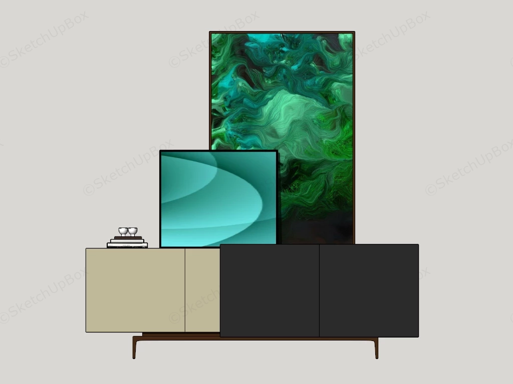 Living Room Accent Cabinet sketchup model preview - SketchupBox